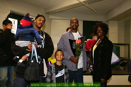 Lindsey Saffold's family arriving for Senior Day celebrations.