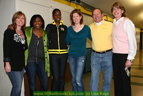 Honorary Captain, Bev Smith on left, former Director of Operations, Natasha Ruckwardt and former Assist. Coach Willette White second from right.